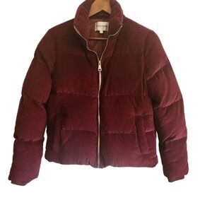 VIGOSS  Burgundy Corduroy Puffer Jacket Size Small
